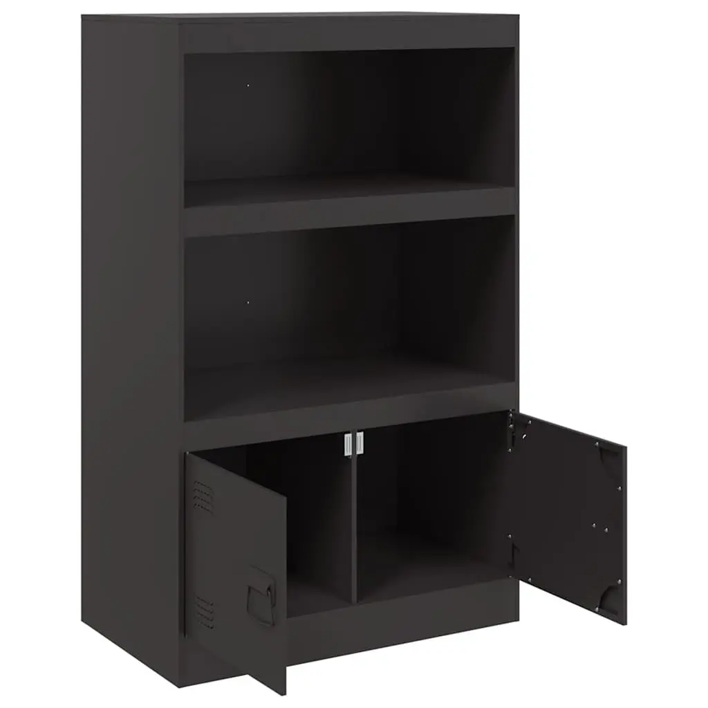 Sideboard Black 67x39x107 cm Steel Frame Storage Cabinet Buffet Furniture