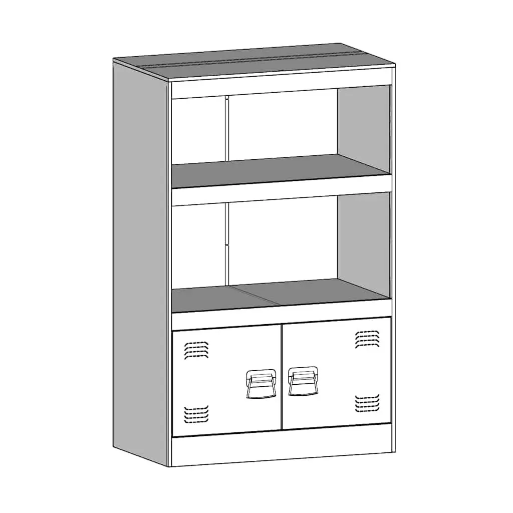 Sideboard Black 67x39x107 cm Steel Frame Storage Cabinet Buffet Furniture