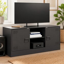 Black Steel Frame TV Cabinet 99x39x44cm