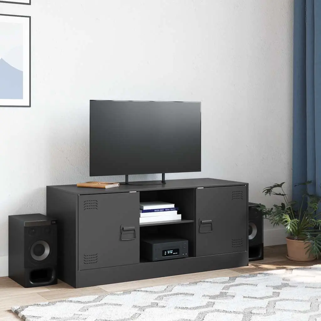 Black Steel Frame TV Cabinet 99x39x44cm