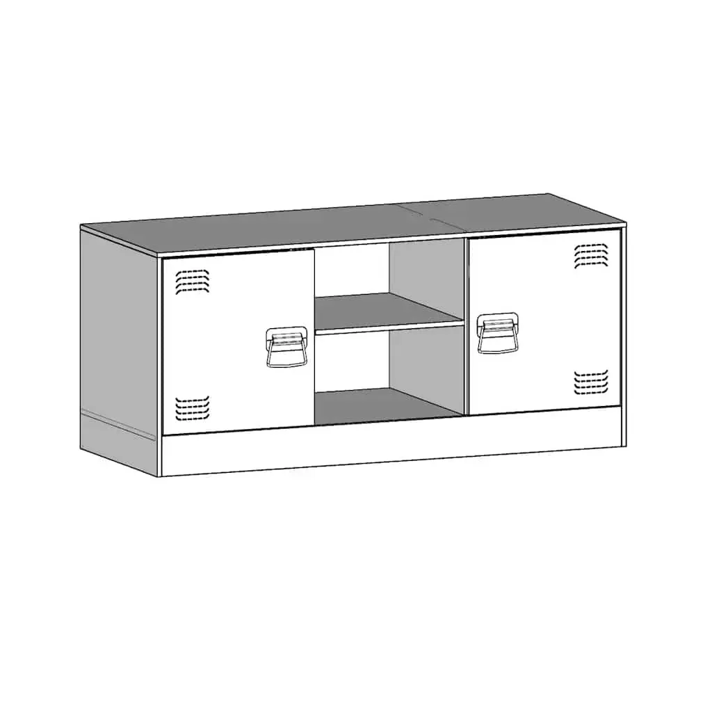 Black Steel Frame TV Cabinet 99x39x44cm