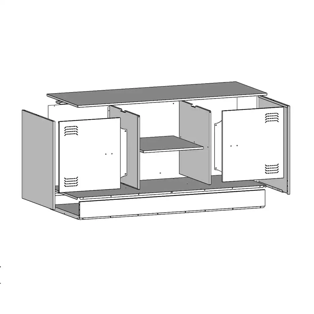 Black Steel Frame TV Cabinet 99x39x44cm