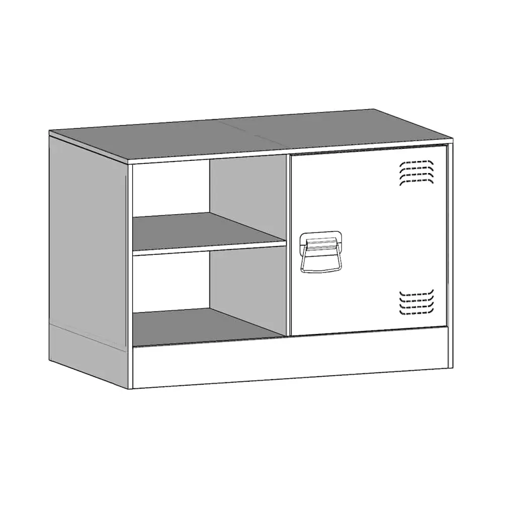 TV Cabinet Black 67x39x44 cm Cold-Rolled Steel 2 Pieces Storage Unit Display Furniture