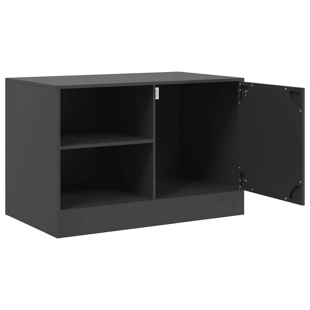 TV Cabinet Black 67x39x44 cm Cold-Rolled Steel 2 Pieces Storage Unit Display Furniture