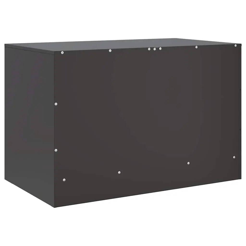 TV Cabinet Black 67x39x44 cm Cold-Rolled Steel 2 Pieces Storage Unit Display Furniture