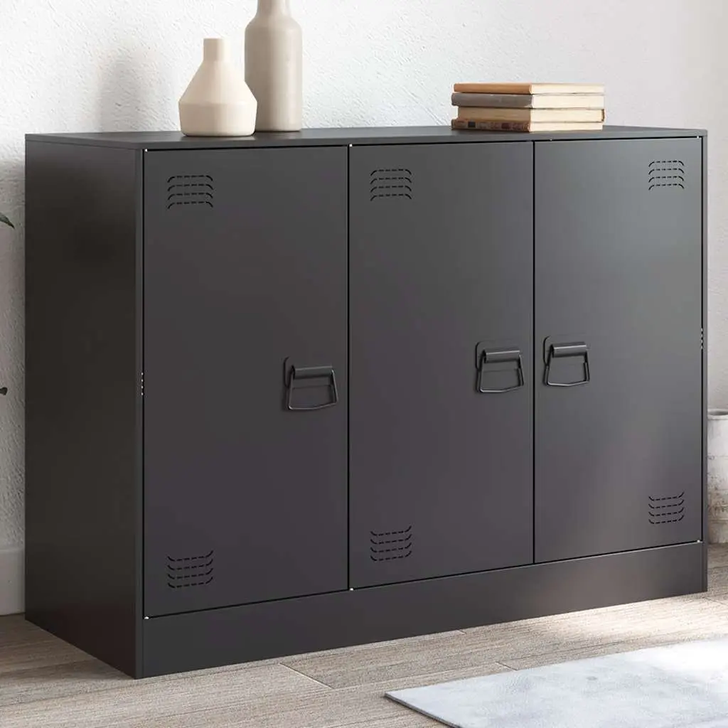 Sideboard Black 99x39x73 cm Cold-rolled Steel Storage Cabinet with Handles
