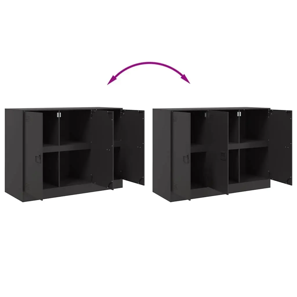 Sideboard Black 99x39x73 cm Cold-rolled Steel Storage Cabinet with Handles