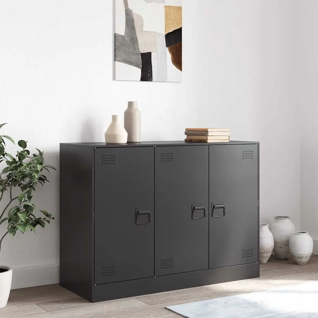 Sideboard Black 99x39x73 cm Cold-rolled Steel Storage Cabinet with Handles