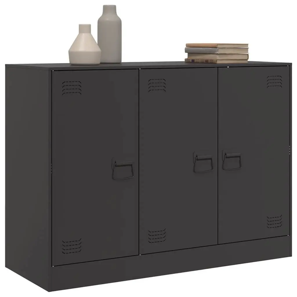 Sideboard Black 99x39x73 cm Cold-rolled Steel Storage Cabinet with Handles