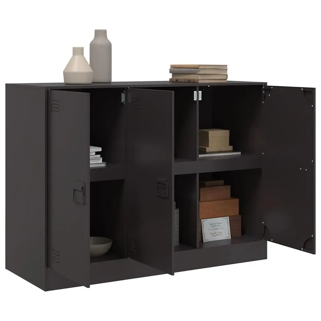 Sideboard Black 99x39x73 cm Cold-rolled Steel Storage Cabinet with Handles