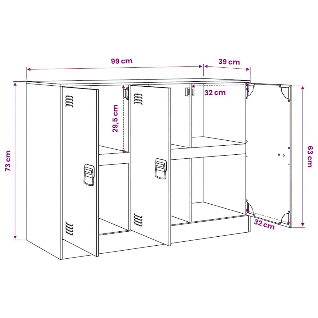 Anthracite Sideboard Storage Cabinet for Living Rooms