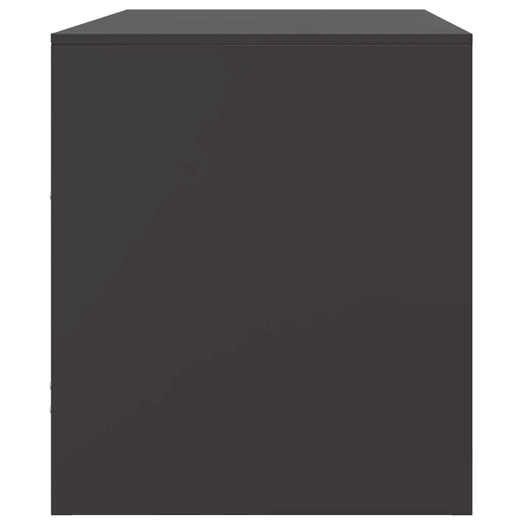 TV Cabinet 2 Pieces Black Storage Unit Furniture Organiser Shelves