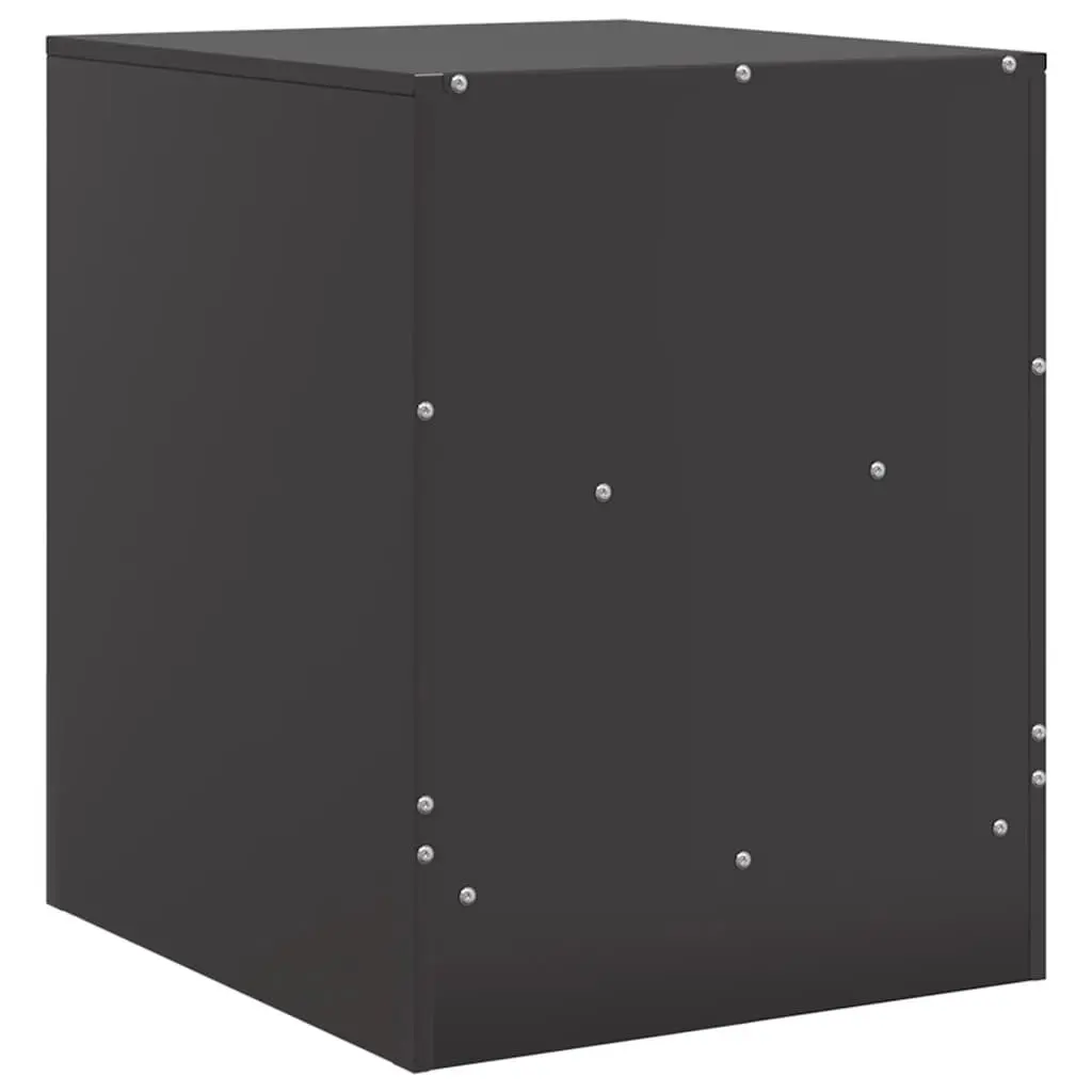 Bedside Cabinets Black 34.5x39x44cm Cold-rolled Steel 2 Piece Nightstand Storage Furniture
