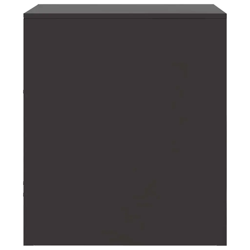 Bedside Cabinets Black 34.5x39x44cm Cold-rolled Steel 2 Piece Nightstand Storage Furniture