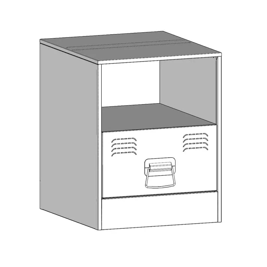 Bedside Cabinets Black 34.5x39x44cm Cold-rolled Steel 2 Piece Nightstand Storage Furniture