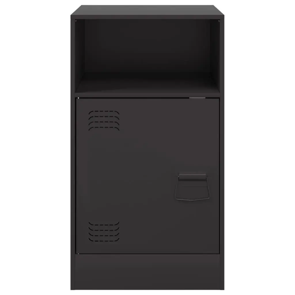Bedside Cabinet 2 pcs Black Storage Nightstand Bedroom Furniture Organiser