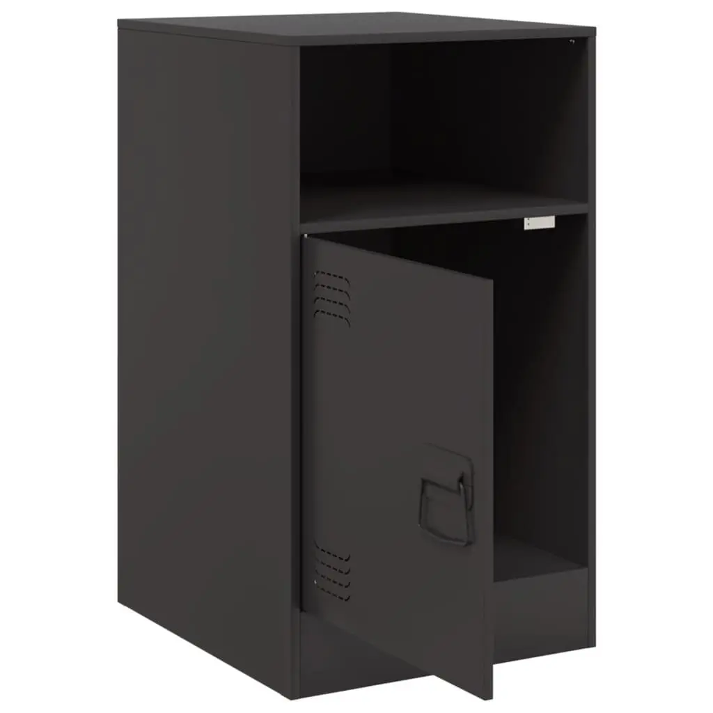 Bedside Cabinet 2 pcs Black Storage Nightstand Bedroom Furniture Organiser