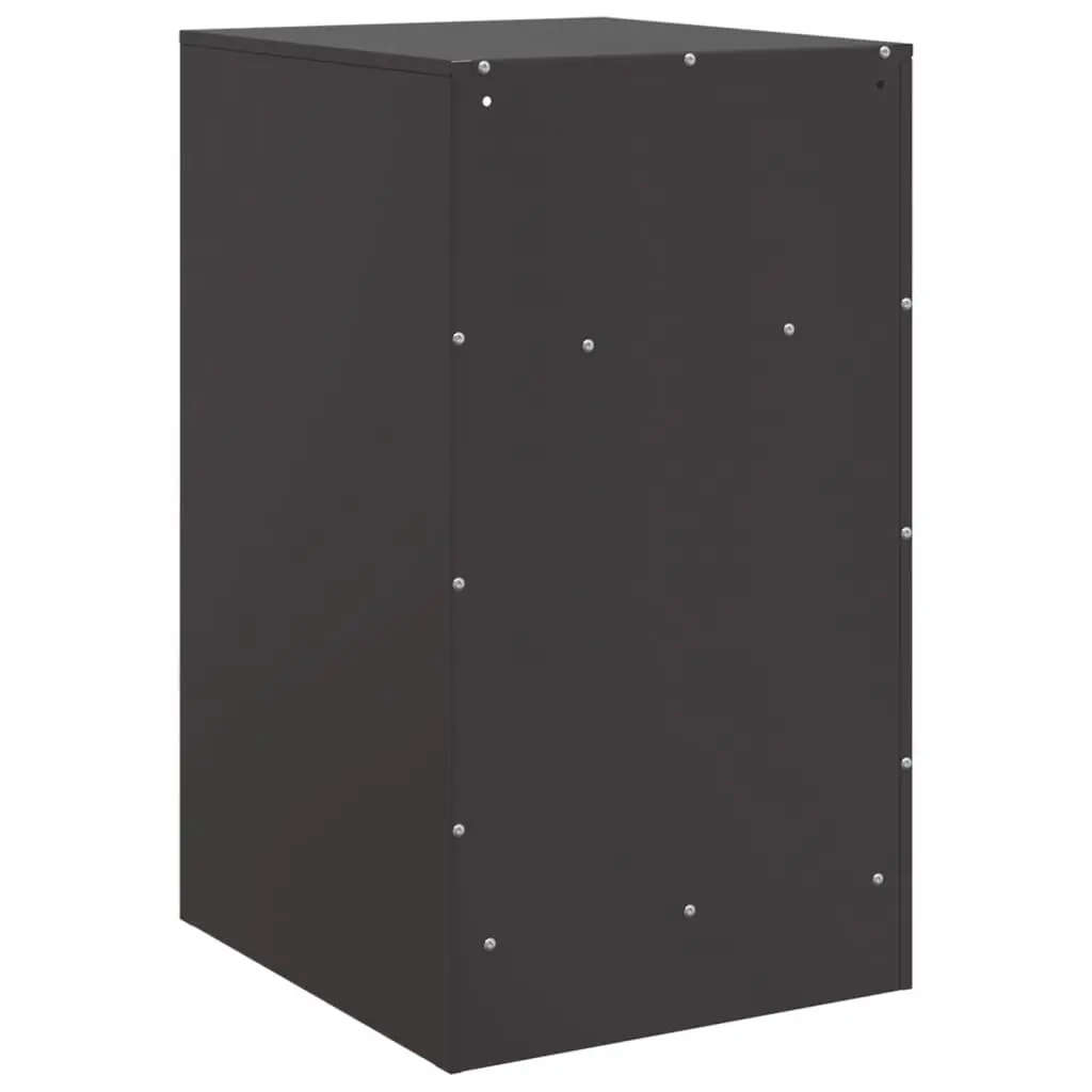 Bedside Cabinet 2 pcs Black Storage Nightstand Bedroom Furniture Organiser