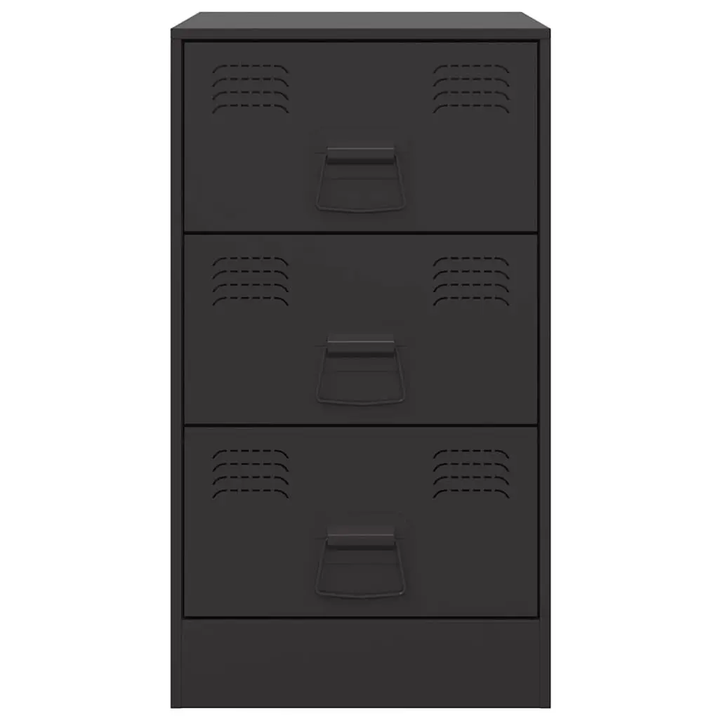 Bedside Cabinets 2 Pieces Black 34.5x39x62cm Storage Nightstand Cabinet