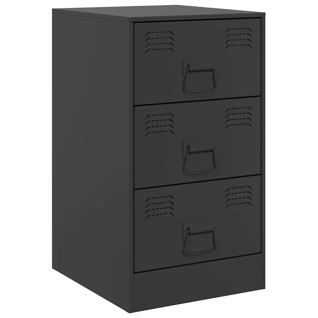 Bedside Cabinets 2 Pieces Black 34.5x39x62cm Storage Nightstand Cabinet