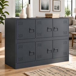 Anthracite Steel Frame Sideboard 99x39x73cm