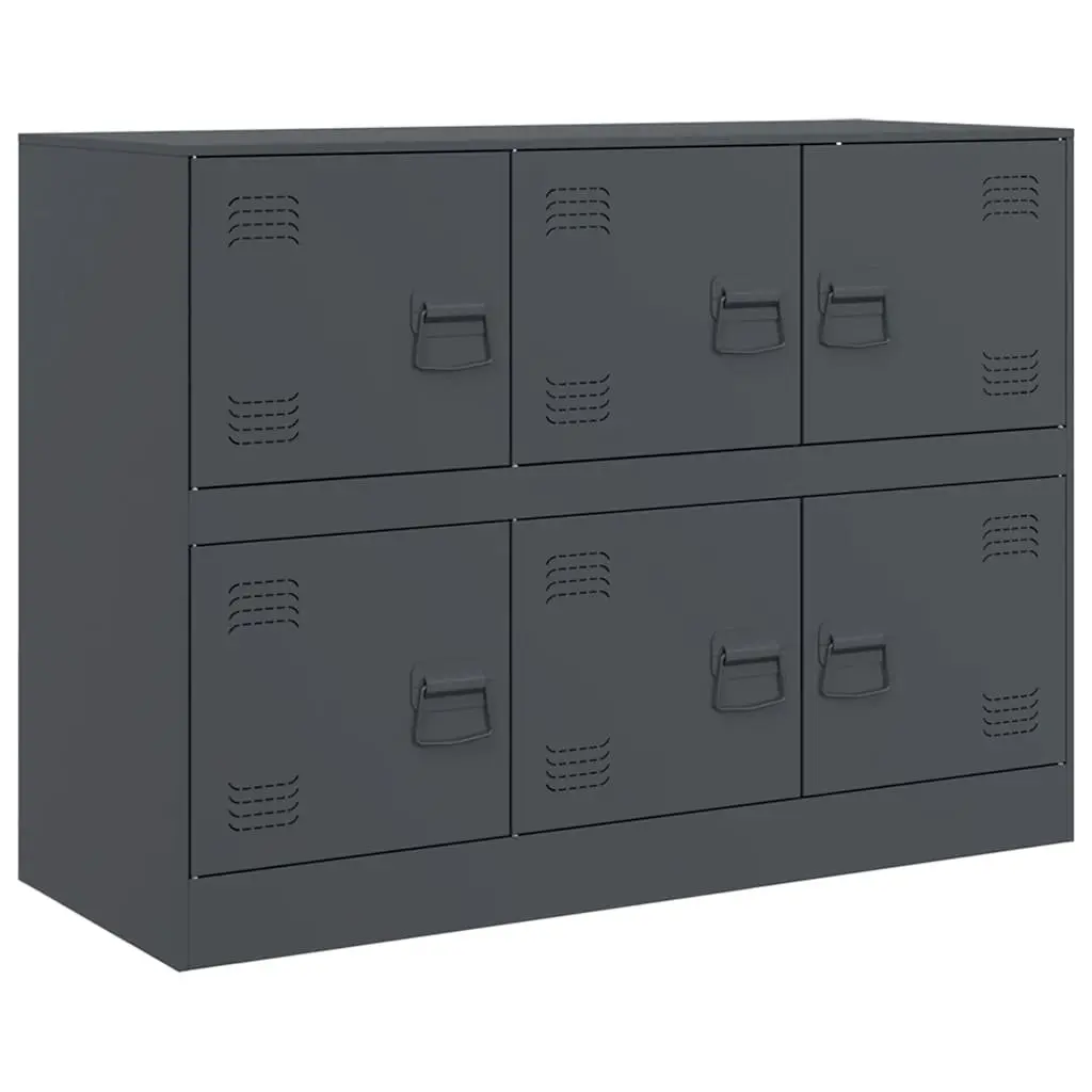 Anthracite Steel Frame Sideboard 99x39x73cm