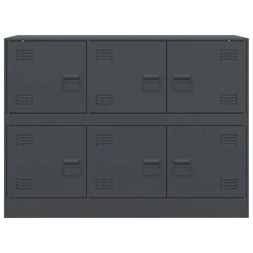 Anthracite Steel Frame Sideboard 99x39x73cm