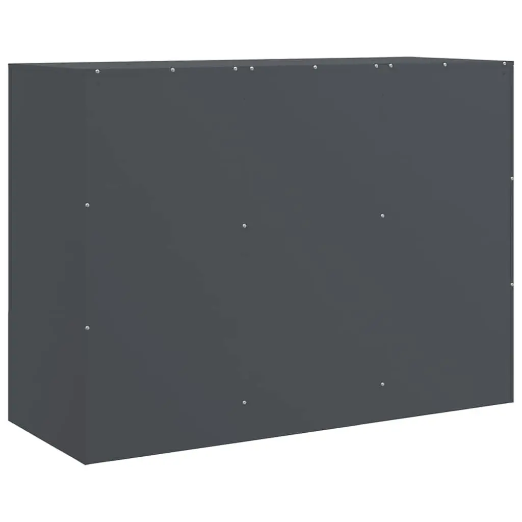 Anthracite Steel Frame Sideboard 99x39x73cm