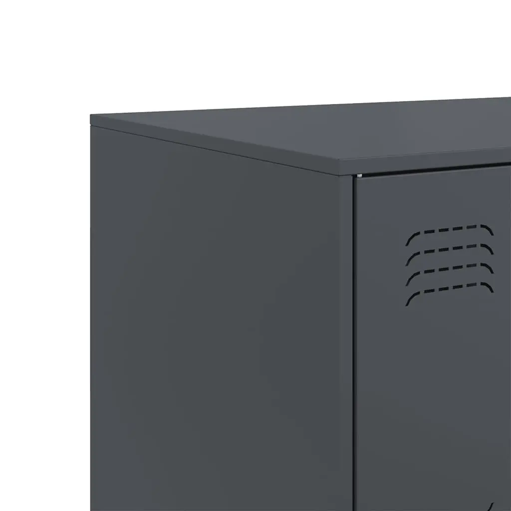 Anthracite Steel Frame Sideboard 99x39x73cm