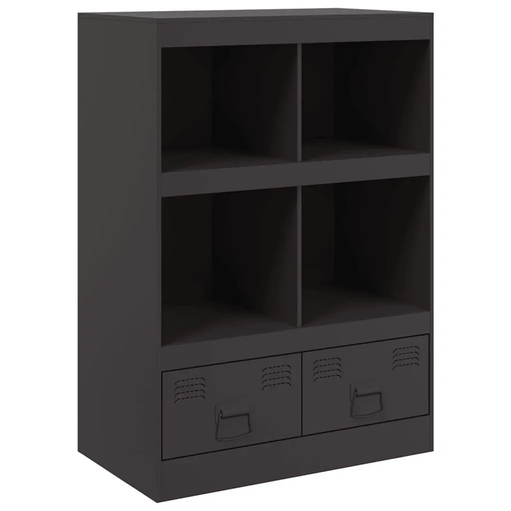 Black Highboard Sideboard with Steel Frame