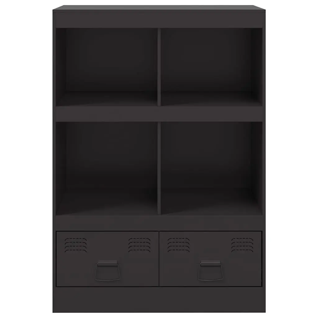 Black Highboard Sideboard with Steel Frame