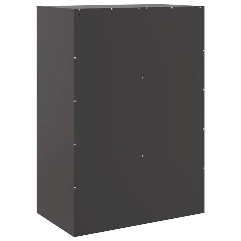 Black Highboard Sideboard with Steel Frame