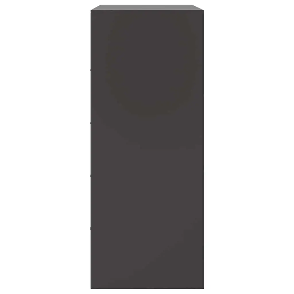 Black Highboard Sideboard with Steel Frame
