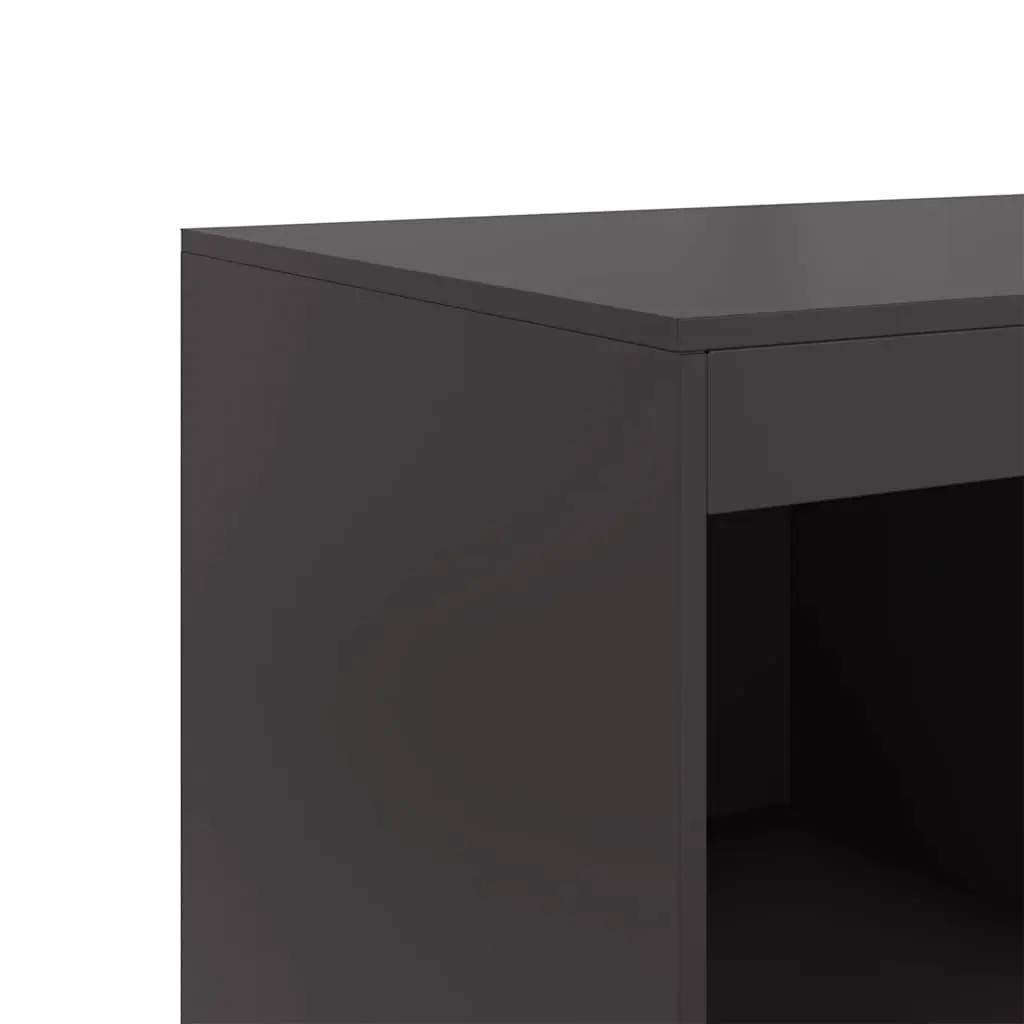 Black Highboard Sideboard with Steel Frame