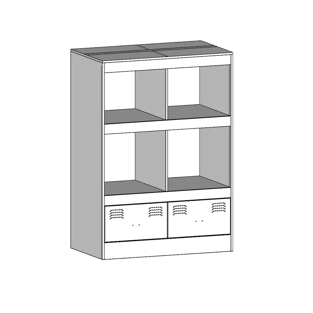 Black Highboard Sideboard with Steel Frame