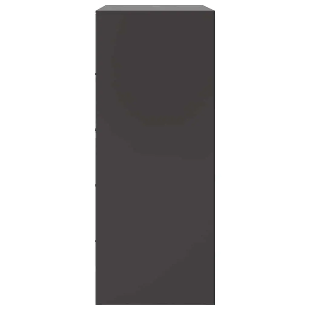 Highboard Cabinet Black Storage Sideboard Buffet Furniture with Steel Frame