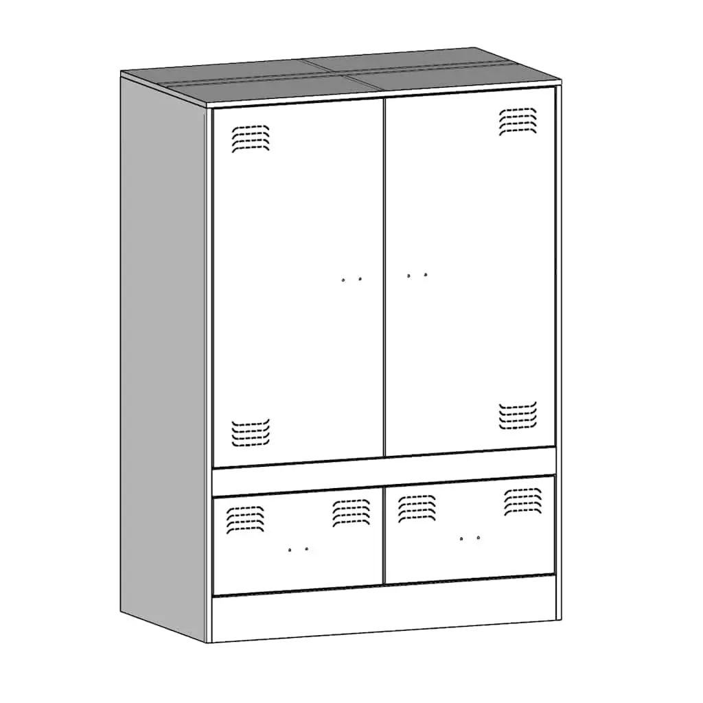 Highboard Cabinet Black Storage Sideboard Buffet Furniture with Steel Frame