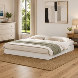 Elegant White Bed Frame 180x200 cm for Cozy Bedrooms
