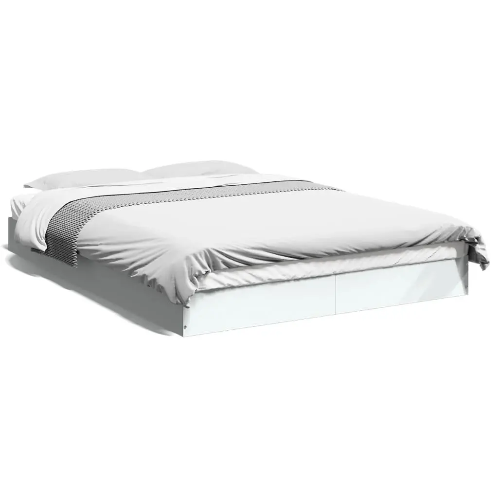 White Bed Frame 135x190 cm for Comfort and Style