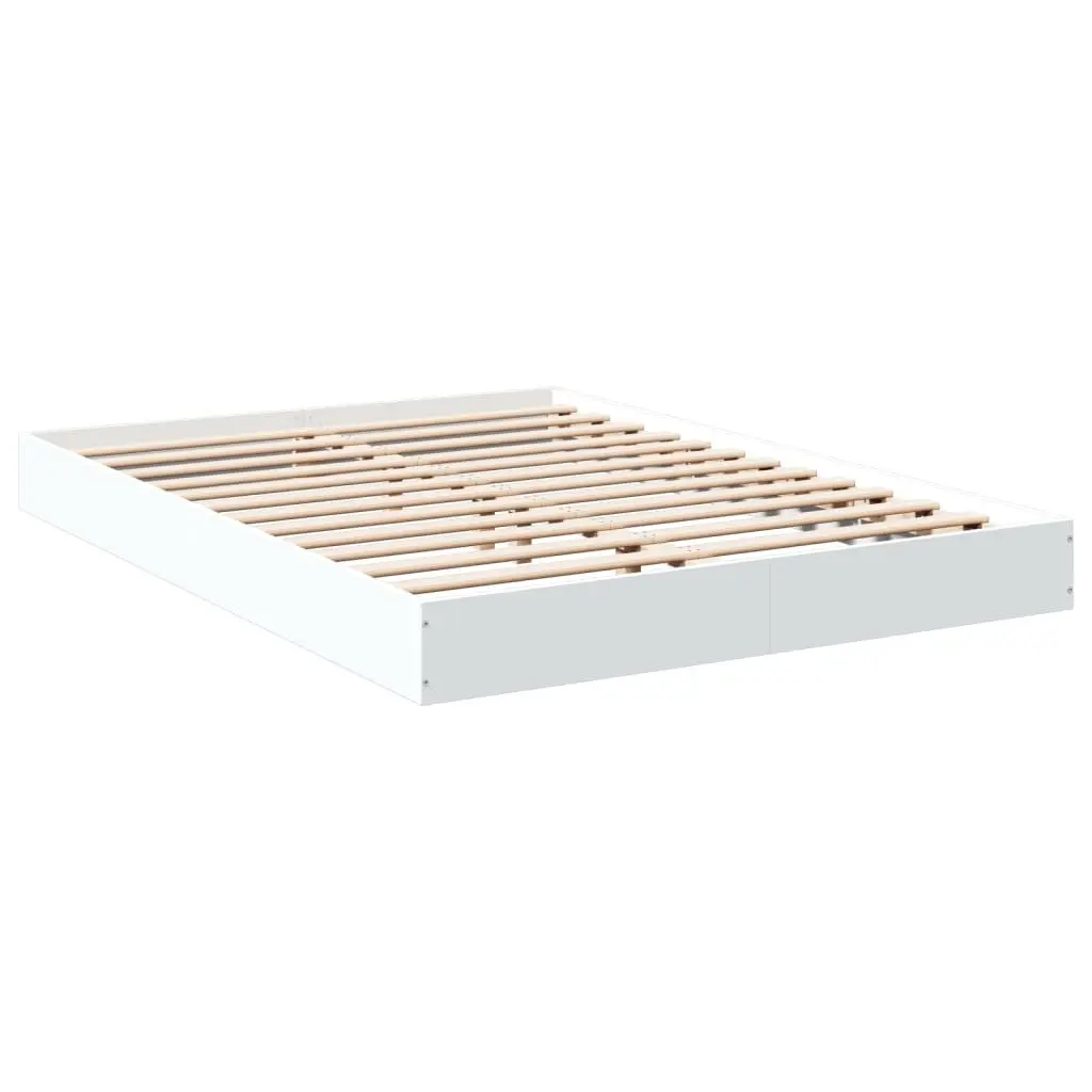 White Bed Frame 135x190 cm for Comfort and Style