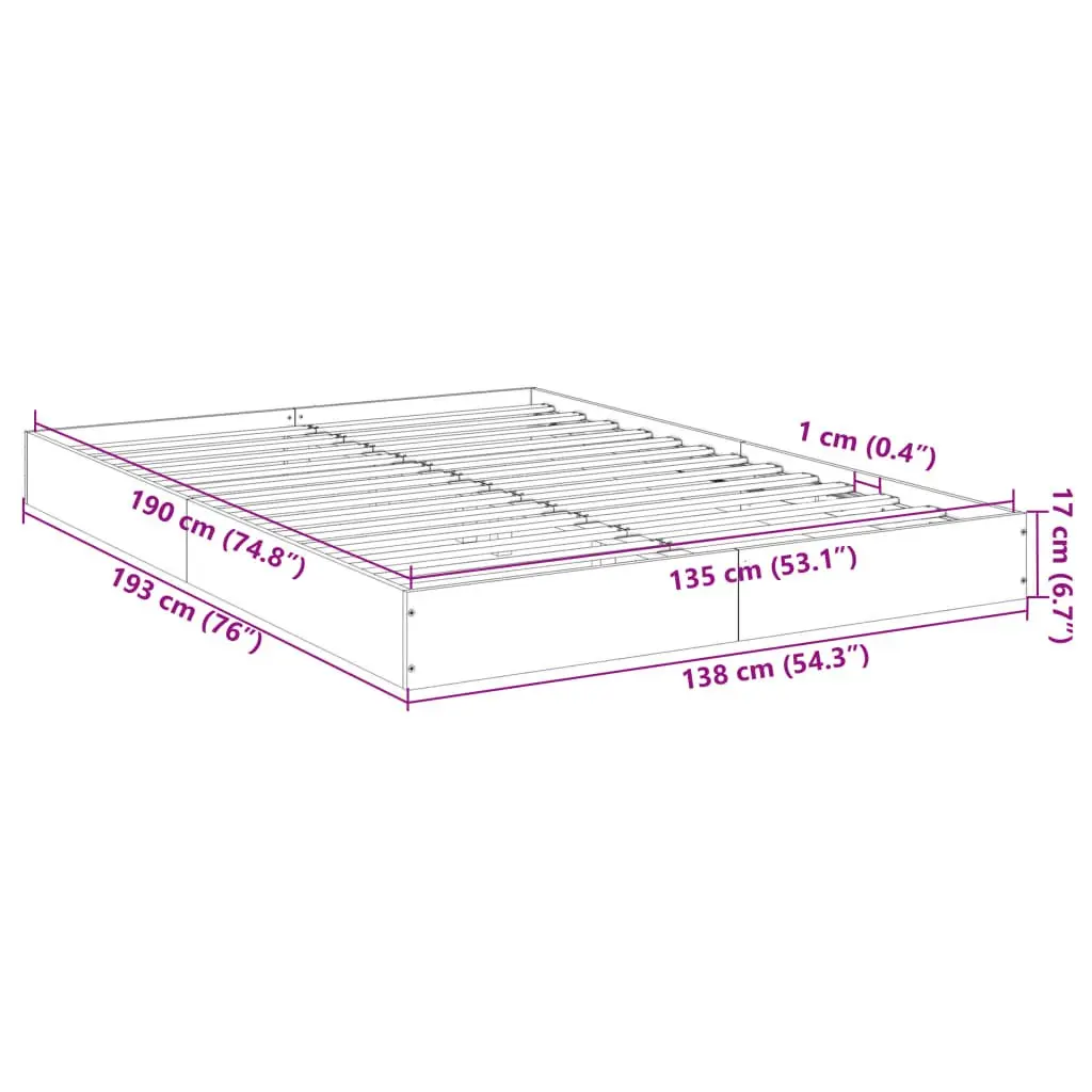White Bed Frame 135x190 cm for Comfort and Style