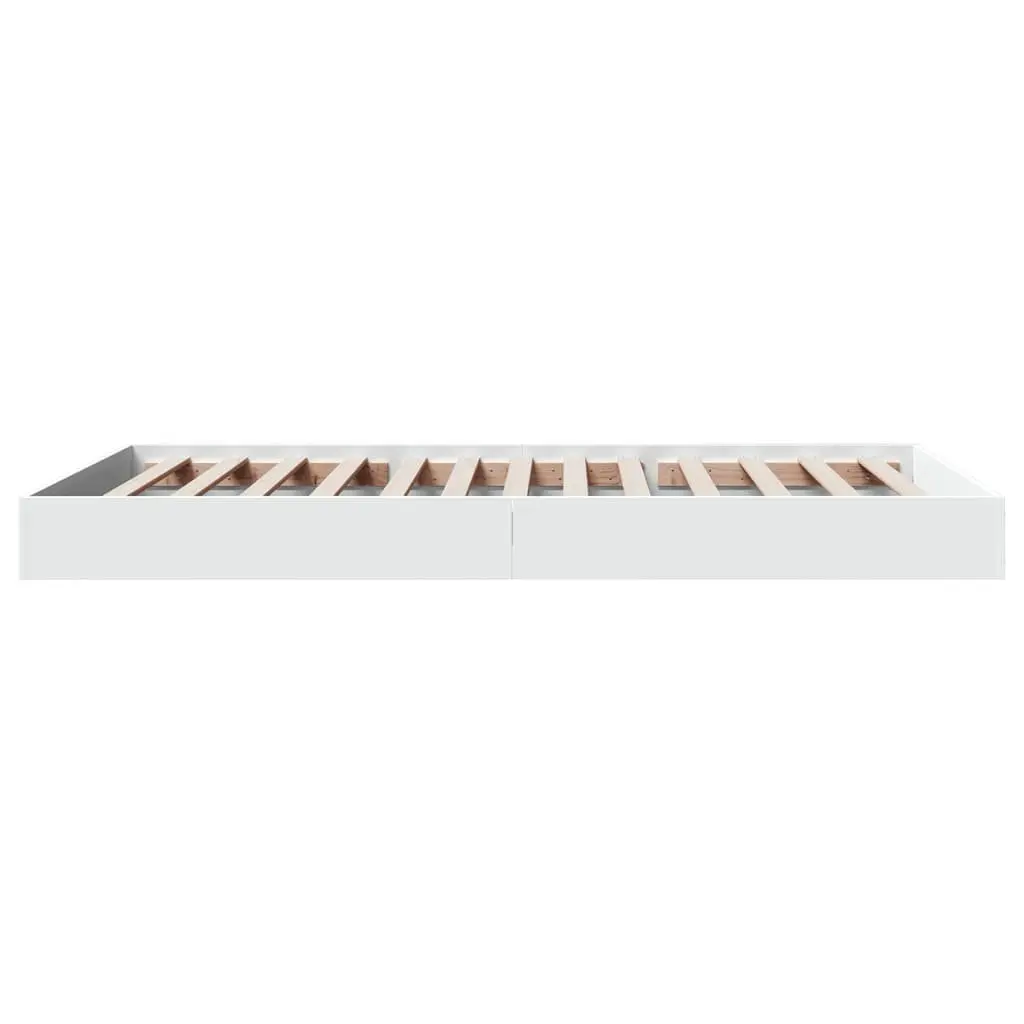 White Bed Frame 90x190 cm Modern Style Engineered Wood