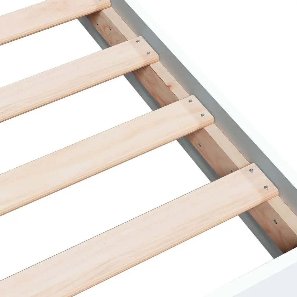 White Bed Frame 90x190 cm Modern Style Engineered Wood