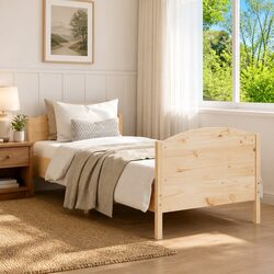 Pine Wooden Bed Frame 90x190 cm with Slatted Base