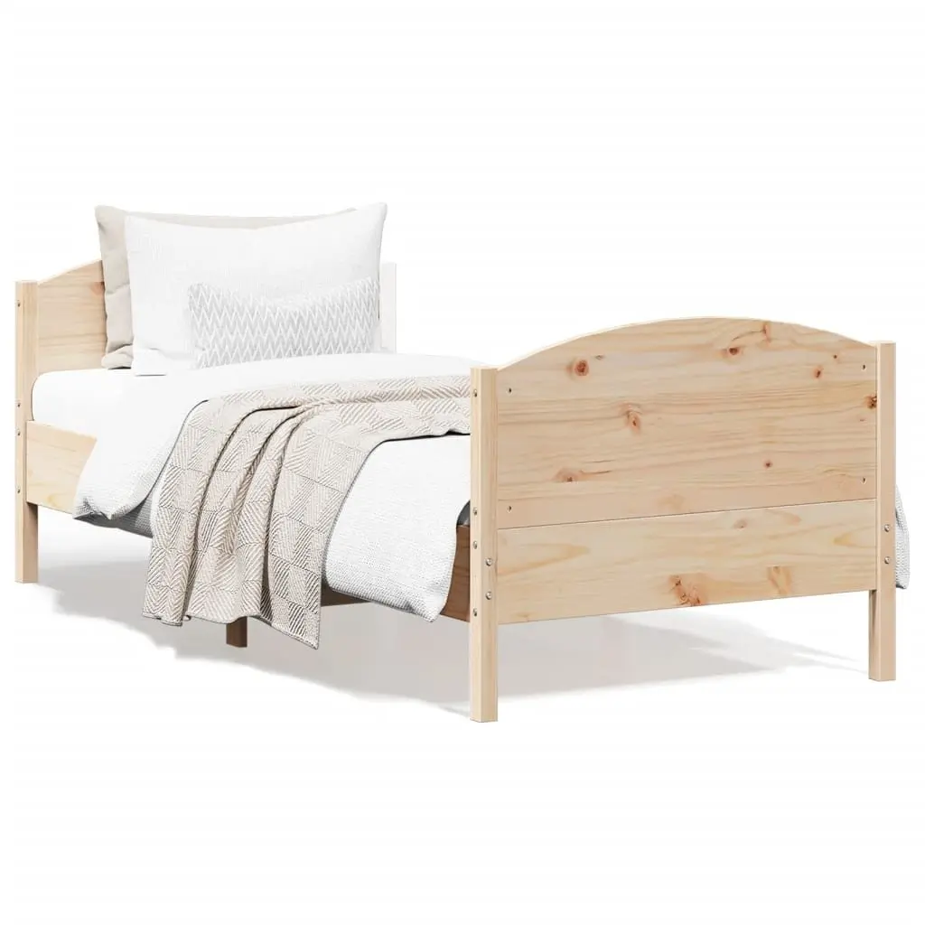 Pine Wooden Bed Frame 90x190 cm with Slatted Base