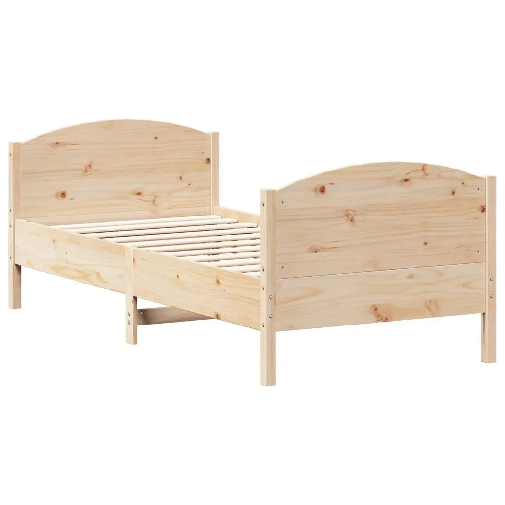 Pine Wooden Bed Frame 90x190 cm with Slatted Base