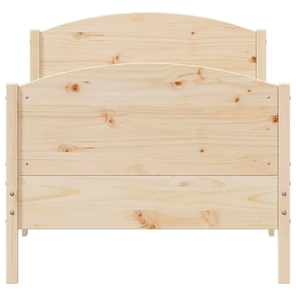 Pine Wooden Bed Frame 90x190 cm with Slatted Base