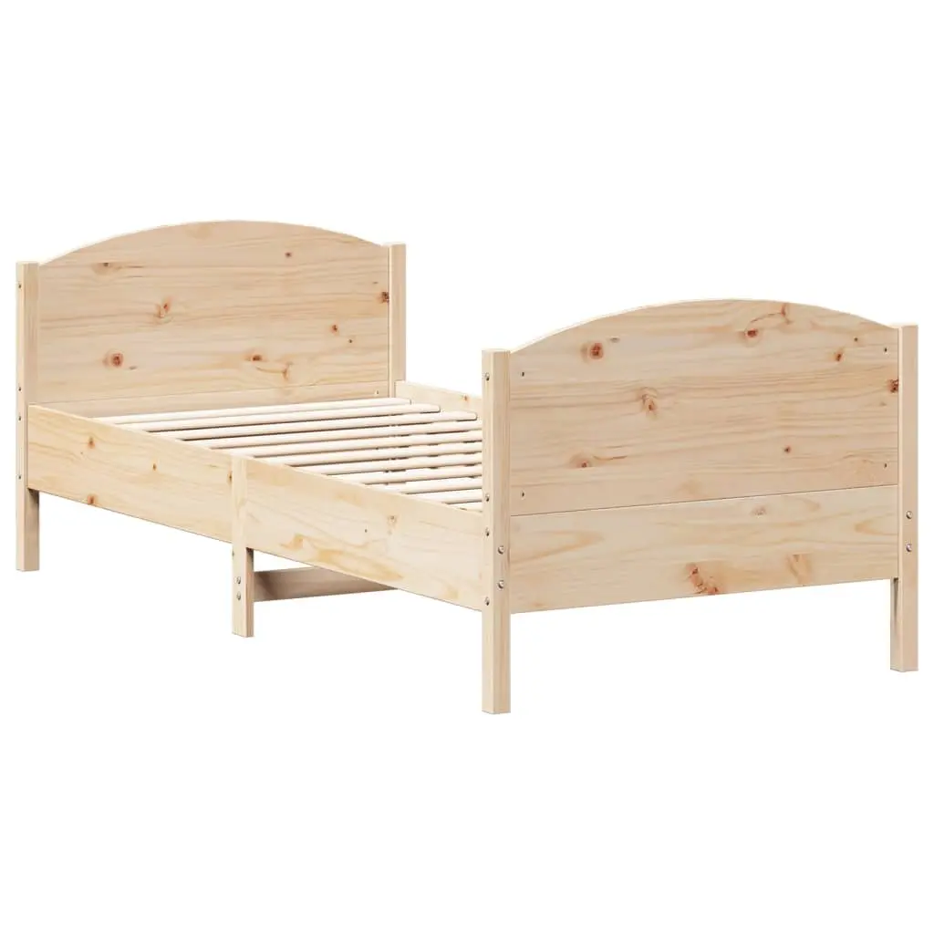 Pine Wooden Bed Frame 90x190 cm with Slatted Base