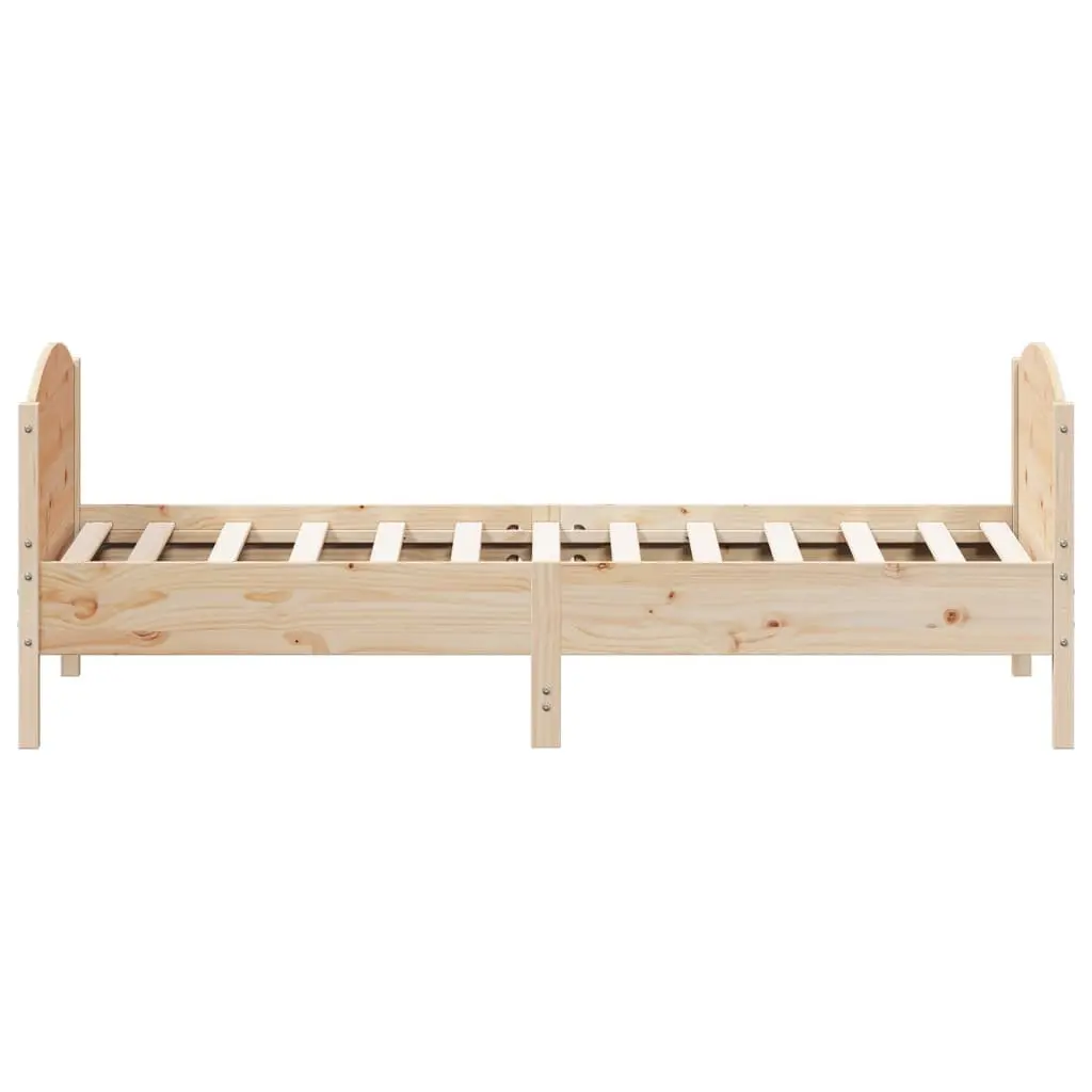 Pine Wooden Bed Frame 90x190 cm with Slatted Base