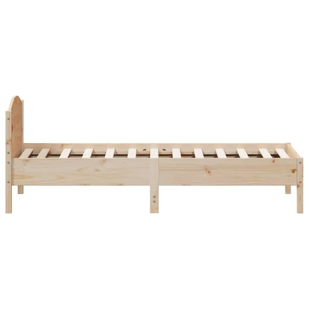 Solid Pine Wood Bed Frame 90x190 cm with Headboard